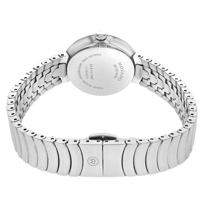 Movado White Myla Mop Diamond Dial Steel Quartz Ladies 0607044 Watch