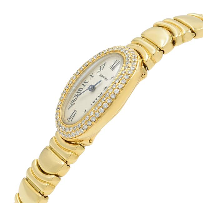 Cartier Gold and Diamond Baignore Wb5094wi Quartz Oval Face Watch