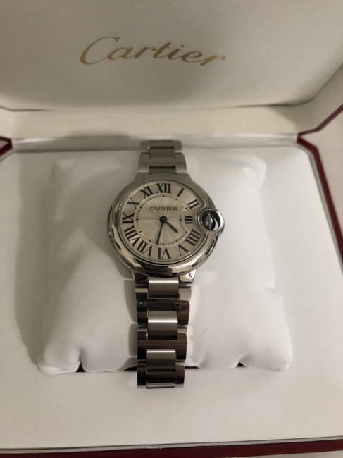 Cartier Silver Ballon Bleu De W6920071 33mm Stainless Steel Women Watch