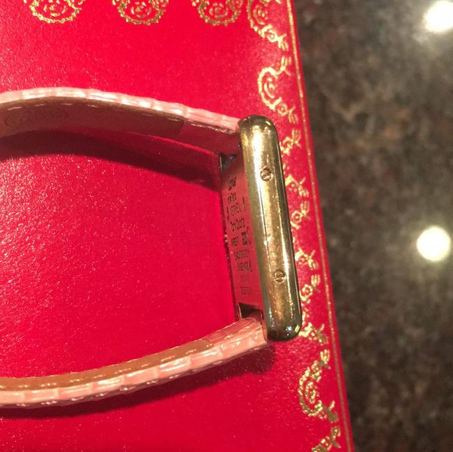 Cartier Gold Pink Must De Tank Vermeil with Lizzard Strap Watch