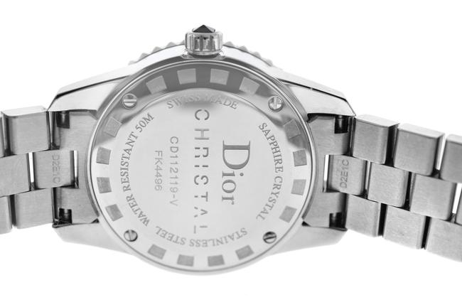 Dior Silver Black New Lady Christian Christal Cd112119a001 Diamond Mop Ss Quartz Watch
