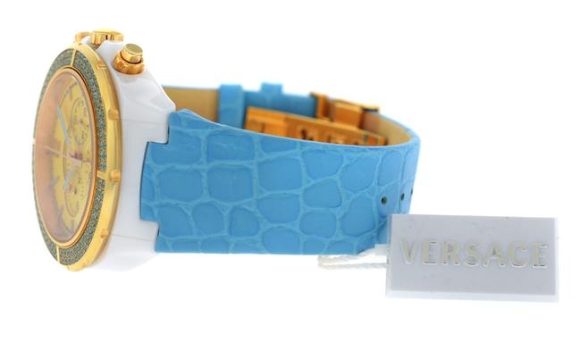 Versace Gold Ceramic New Dv One Cruise 28ccp12d585 S531 42mm Topaz Turquois Watch