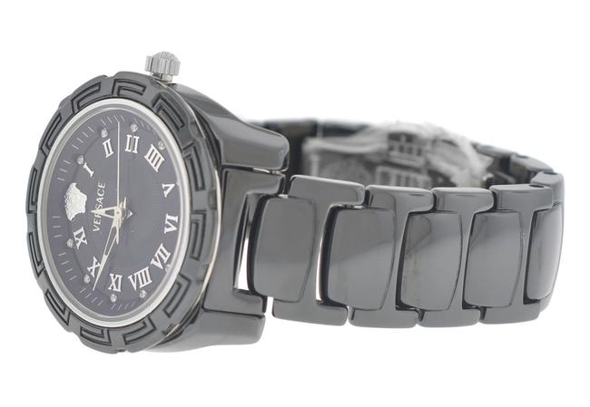 Versace Black New Dv One 63qcs9d009 Sc09 Ceramic Steel Diamond 36mm Quartz Watch
