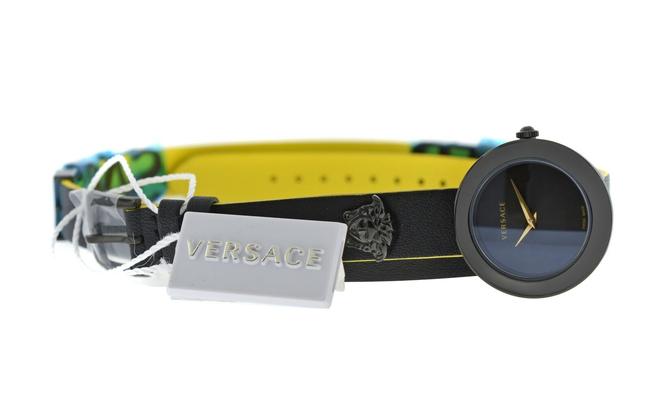Versace Stainless Steel Pvd Coated New V-flare Vebn00518 Wrap Around Bracelet Quartz 28 Watch