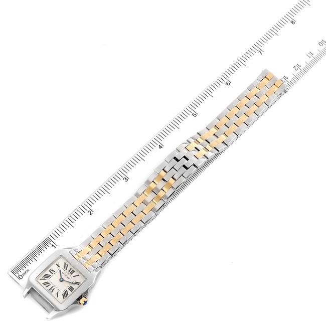 Cartier Silvered Santos Demoiselle Steel 18k Yellow Gold Midsize W25067z6 Watch