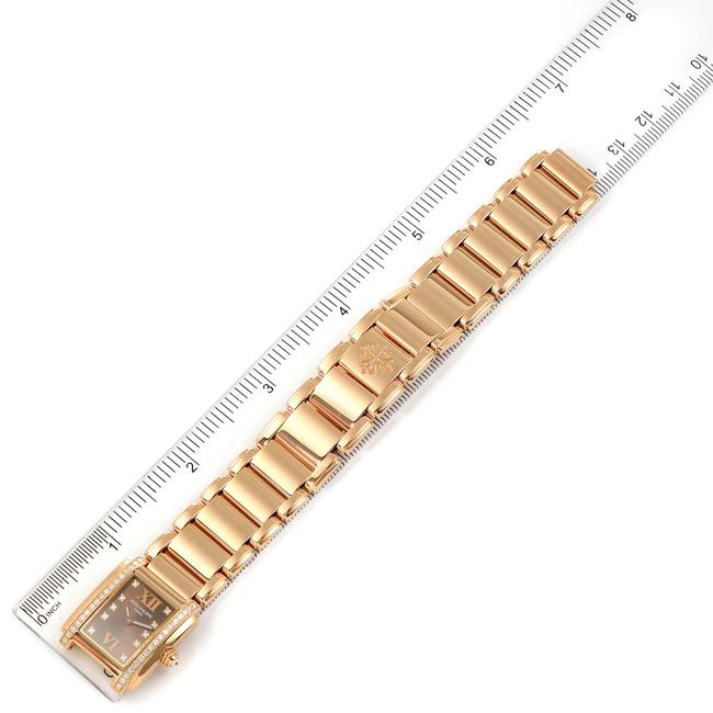 Patek Philippe Brown Twenty-4 Small 18k Rose Gold Diamond Ladies 4908 Watch