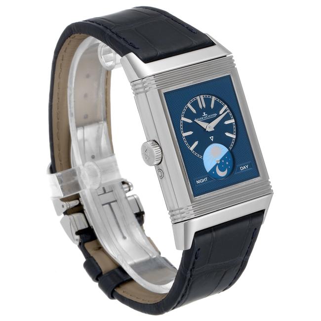 Jaeger-LeCoultre Blue and Silver Reverso Tribute Moon 216.8.d3 Q3958420 Papers Watch