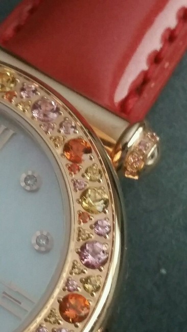 Michele Rose Gold Topaz Orange New Limited Edition 088/100 Caber Diamond Marker Watch