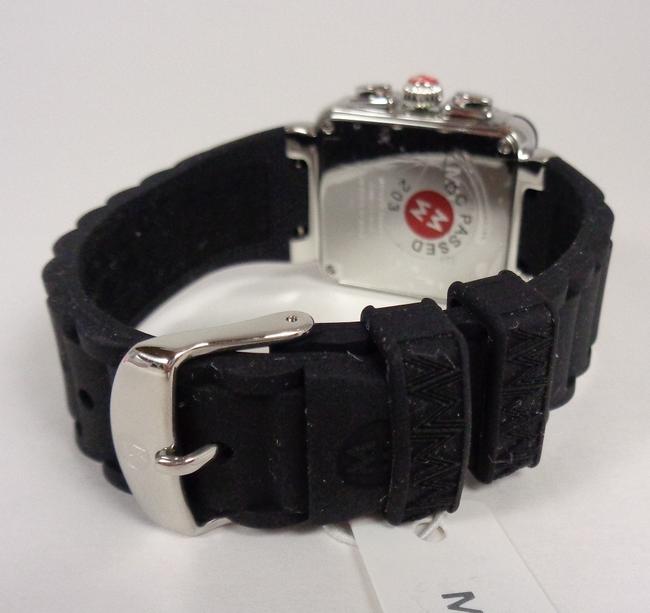 Michele Silver/Black Jelly Tahitian Mww06l000002 Womens Bean Chronograph Square New Watch