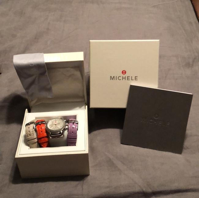 Michele Stainless Steel with Pave Diamonds Csx 33 3 Extra Mw Straps Watch