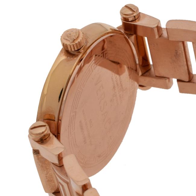 Versace Black Rose Gold Plated Stainless Steel Diamond Reve 68q Womens Wristwatch 35 Mm Watch