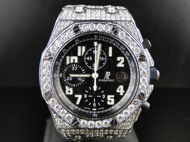 Audemars Piguet Stainless Steel Mens Iced Out Royal Oak Offshore Diamond 26 Ct Watch