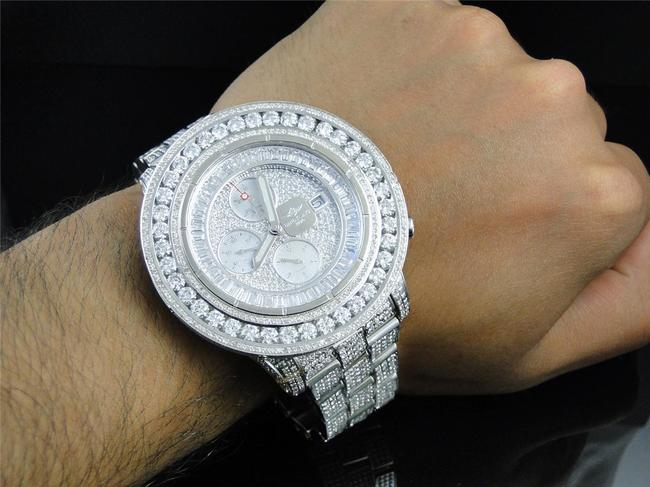Breitling Stainless Steel Custom Super Avenger Aeromarine 55 Mm Genuine Diamond 35 Ct Watch