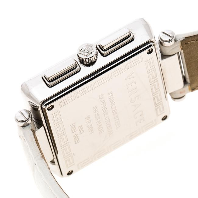 Versace White Stainless Steel Reve Carre 88q Chronograph Womens Wristwatch 36 Mm Watch