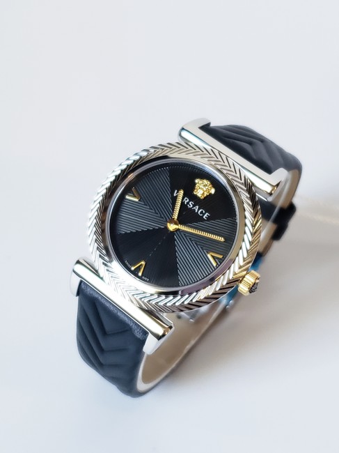 Versace Black/Silver V-motif Watch