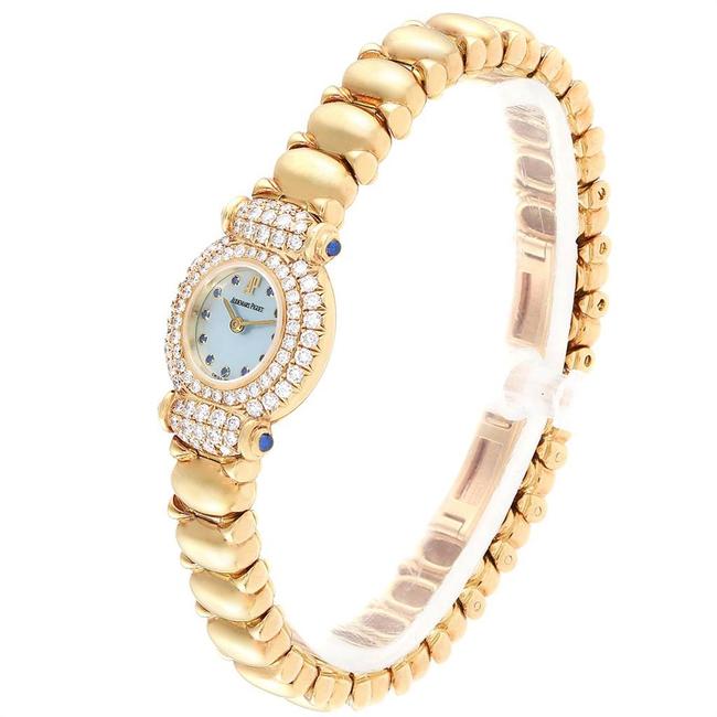 Audemars Piguet Blue Mop Diamond 18k Yellow Gold Womens Wristwatch 21.2mm X 25.5mm Watch