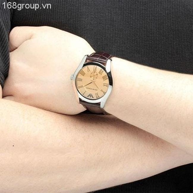 Emporio Armani Brown/Gold Classic Mens Leather Ar0645 Watch