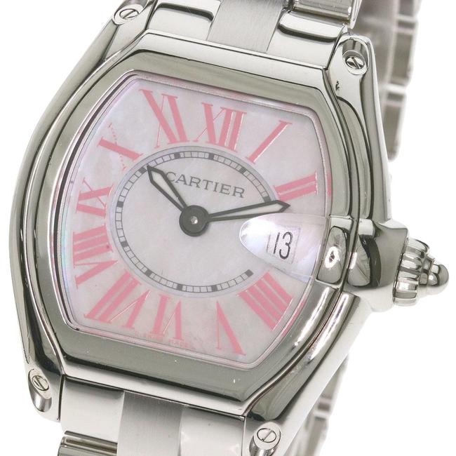 Cartier Pink Mop Stainless Steel Roadster Quartz W6206006 Womens Wristwatch 31 Mm Watch