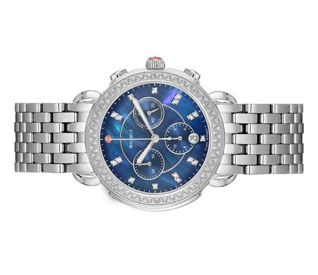 Michele Silver Sidney Blue Mother Of Pearl Womens Diamond Mww30a000009 Watch