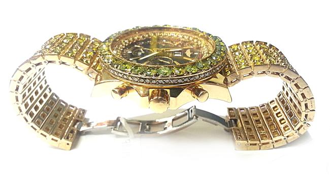 Breitling Bentley with 78.00 Carats Tw Of Yellow Diamonds In 18 Karat & 14 Karat Yellow Gold Watch
