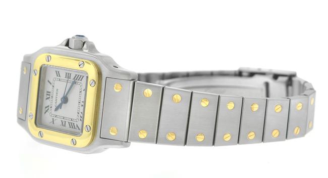 Cartier Yellow Gold Silver Ladies Santos Galbee 1567 18k Watch