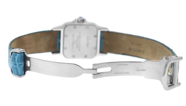 Cartier Yellow Gold Silver Ladies Santos Galbee 1567 18k Quartz Watch