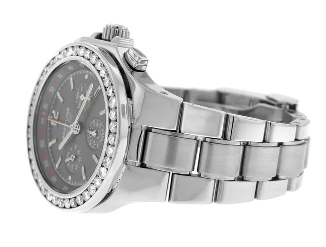 Breitling Silver Mens Hercules A39362 Steel Diamond 45mm Watch