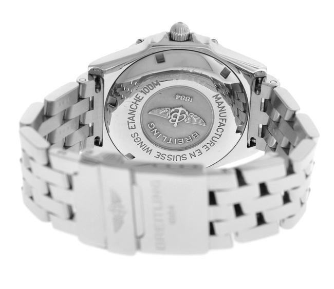 Breitling Silver Mens Wings A66050 Steel Diamond Date Quartz 38mm Watch