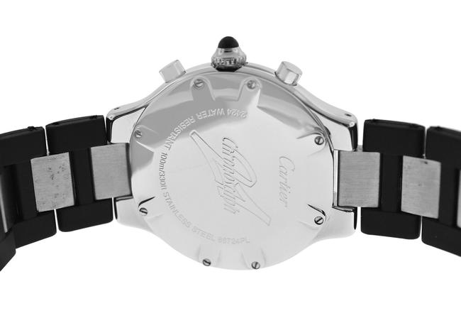 Cartier 2424 Mens Chronoscaph 38mm Steel Date Quartz Watch