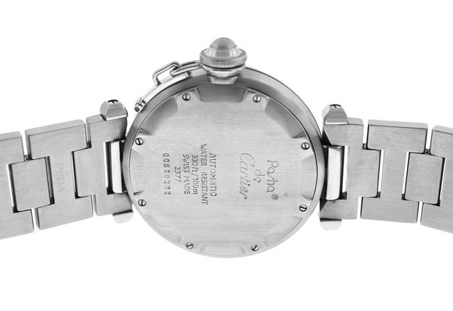 Cartier Silver Unisex Midsize Pasha Gmt 2377 W31029m7 Steel Date 35 Watch