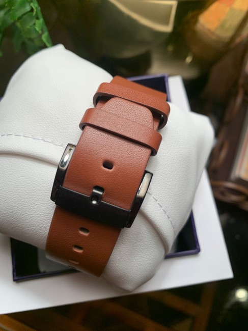 Movado Gray/Silver/Brown Bold 42mm Stainless Leather Watch