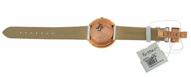Versace Gold Tone Steel New Thea Va703 0013 Mop Quartz 39mm Watch