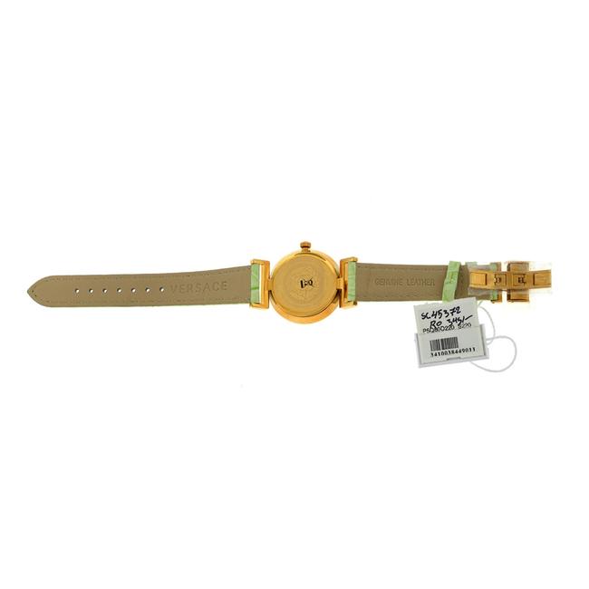 Versace Gold Tone Steel New Vanity P5q80d220 S220 Green Quartz Watch