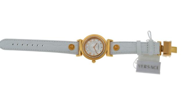 Versace Gold New Vanity P5q82d001 S001 Tone Diamond Quartz Watch