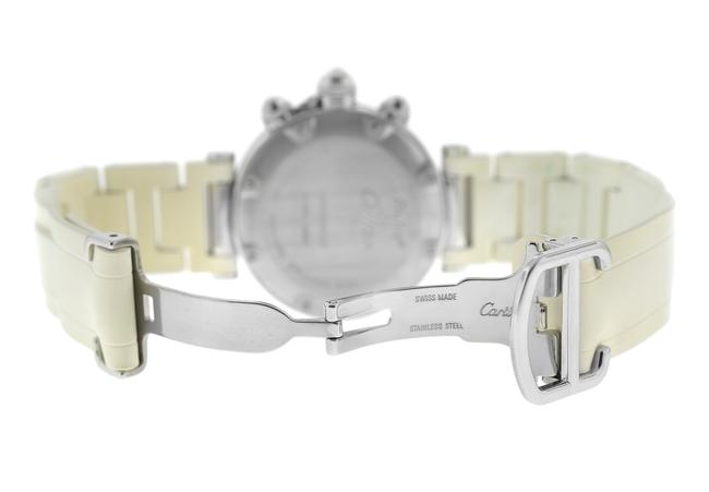 Cartier Silver Unisex Pasha 3129 Steel Date Quartz Chronograph 38mm Watch