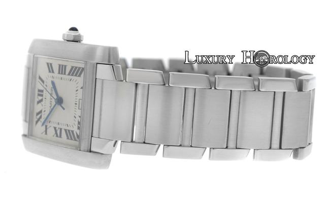 Cartier Silver Unisex Tank Francaise 2302 Steel Date 28mm Watch