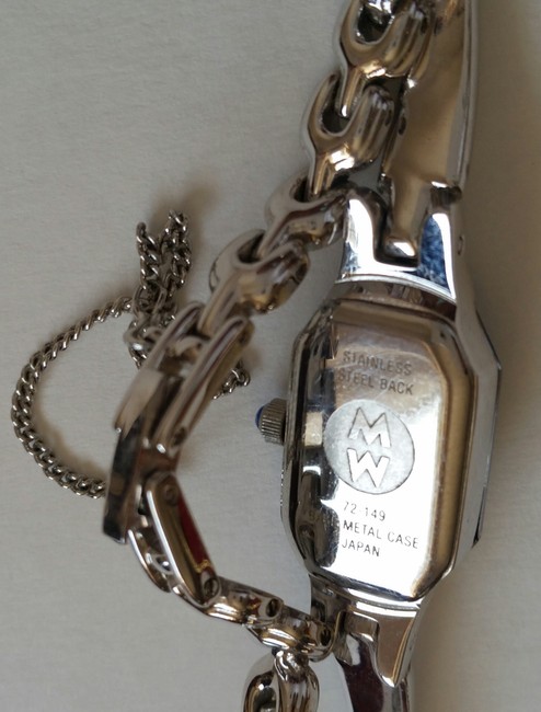 Michele Silver with Blue Crystal Face and Diamond Rare Watch