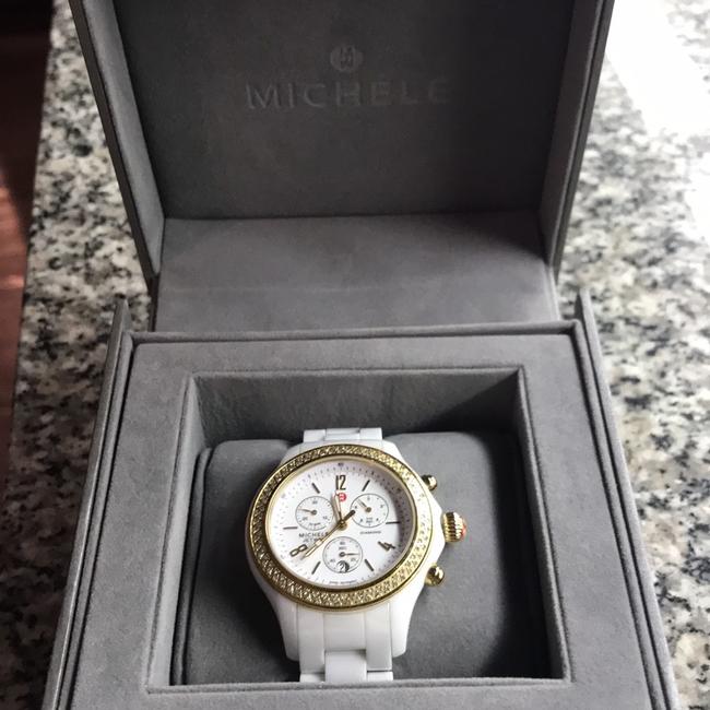 Michele White Ceramic Diamond Watch