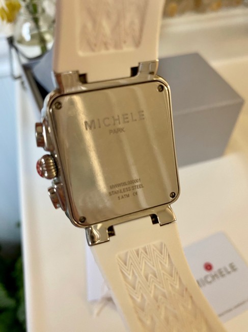 Michele White Jelly Womens Park Bean Casual Watch
