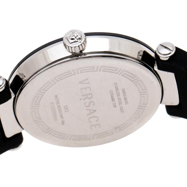 Versace Black Ceramic Stainless Steel Rubber Reve 92q Womens Wristwatch 35 Mm Watch