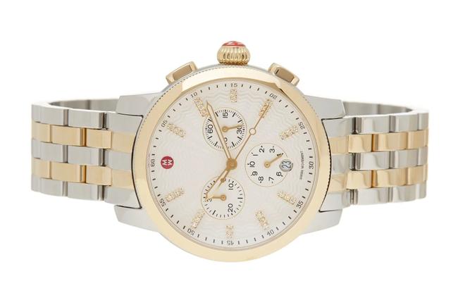Michele Two Tone Uptown 18k Gold Stainless Diamond Mww25a000002 Watch