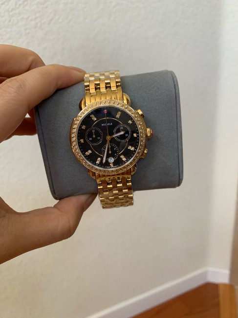 Michele Sidney Gold Diamond Mww30a000031 Watch
