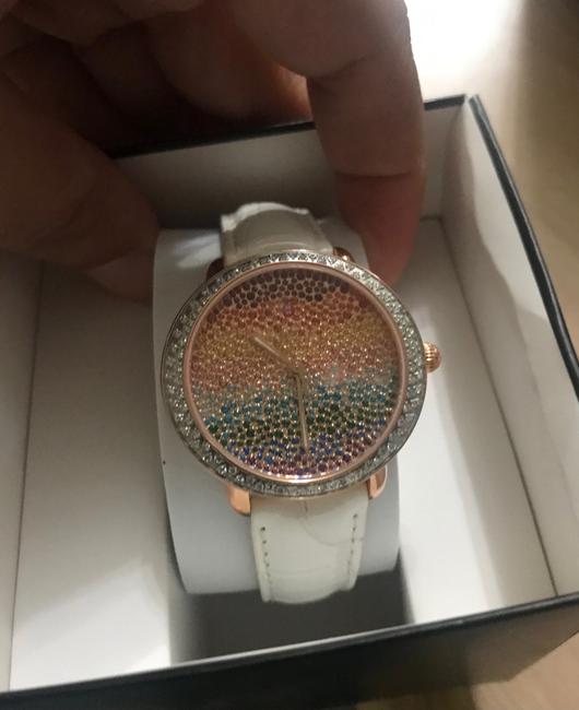 Michele Pink Serein Mid Carousel Pave Gold Diamond Watch