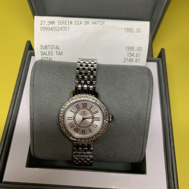 Michele Silver Serein Mini Diamond Head & Bracelet 28mm Watch