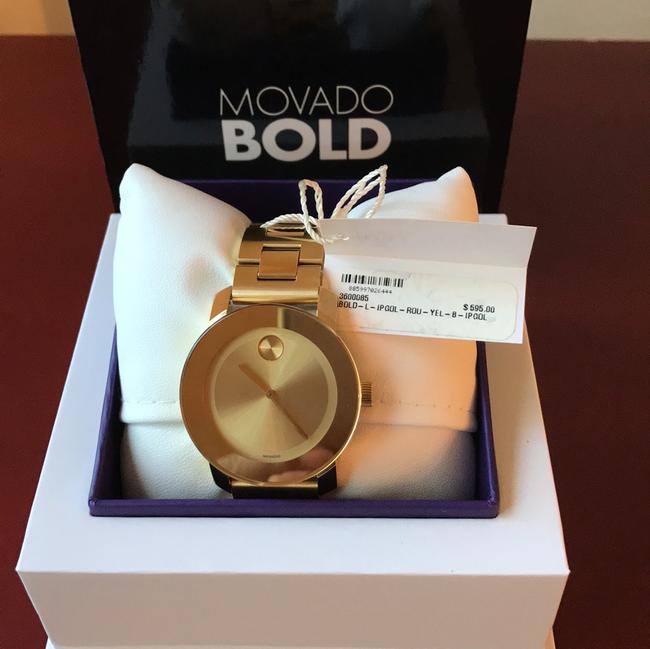 Movado Gold Swiss Ion-plated Stainless Steel Bracelet Watch