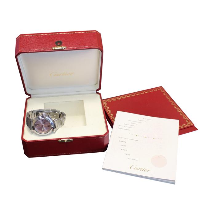 Cartier Silver Pink Pasha 35mm Dial Steel Ladies Watch