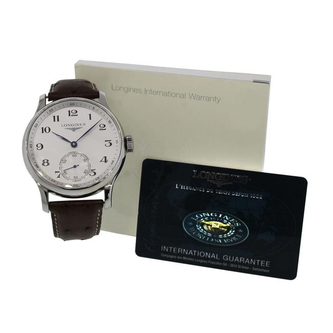 Longines White Black Stainless Steel Master Collection Leather Watch