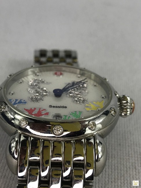 Michele Silver Seaside Diamond Seahorse Ladies Stainless Steel 30723 Watch