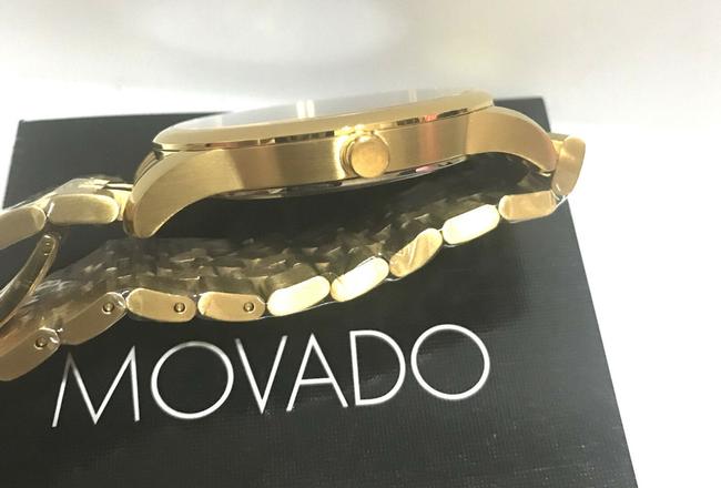 Movado Gold 40mm Museum Classic Black Dial 0606997 Swiss Made Quartz Watch