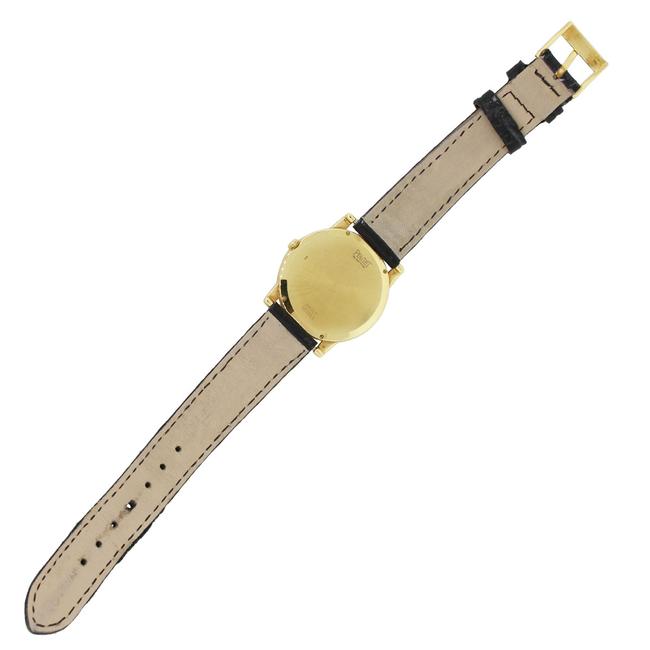 Piaget Gold Black Dancer 18k Yellow On Leather Strap Quartz Watch